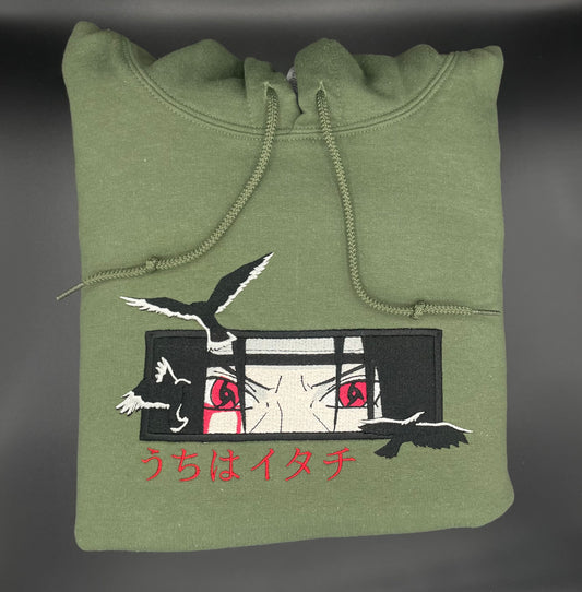 Crimson Gaze Crow Hoodie
